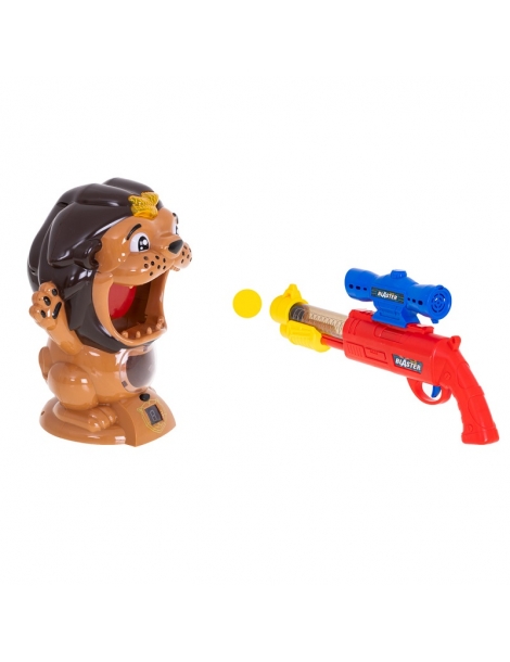 Taikinys Liūtas ir vaikiškas pistoletas su kamuoliukais