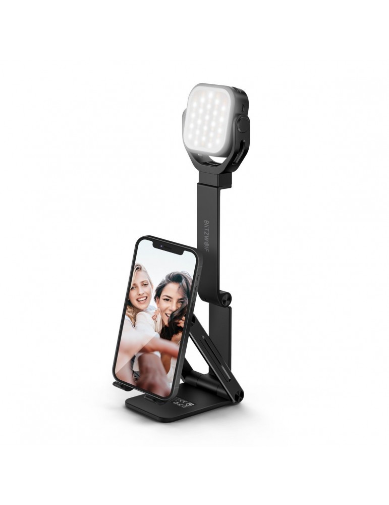 Blitzwolf BW-TS6 Desktop Flash LED telefono laikiklis Blitzwolf BW-TS6 Desktop Flash LED telefono laikiklis