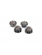 Traxxas Center caps, 2.2" TRX-6 Big Rig wheels, black chrome (front (2), rear (2))