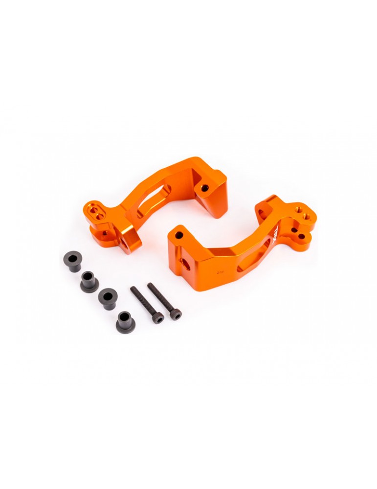 Traxxas Caster blocks, 6061-T6 aluminum (orange-anodized), left & right Traxxas Caster blocks, 6061-T6 aluminum (orange-anodized), left & right