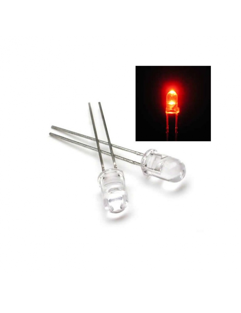 LED šviesos diodas 5mm. skaidrus-raudonas LED šviesos diodas 5mm. skaidrus-raudonas