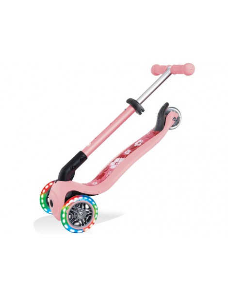 Globber - Scooter Junior Fantasy Foldable Lights Pink Flowers