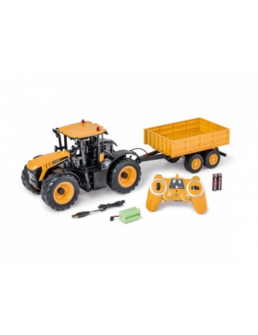 Radijo bangomis valdomas Tractorius JCB su priekaba 2.4G 100 % RTR, 1/16