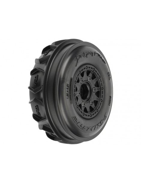 Pro-Line Wheels 2.2/3.0", Dumont Paddle/Rib SC Tire, Raid H12 Wheel (2)