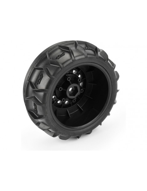 Pro-Line Wheels 2.2/3.0", Dumont Paddle/Rib SC Tire, Raid H12 Wheel (2)