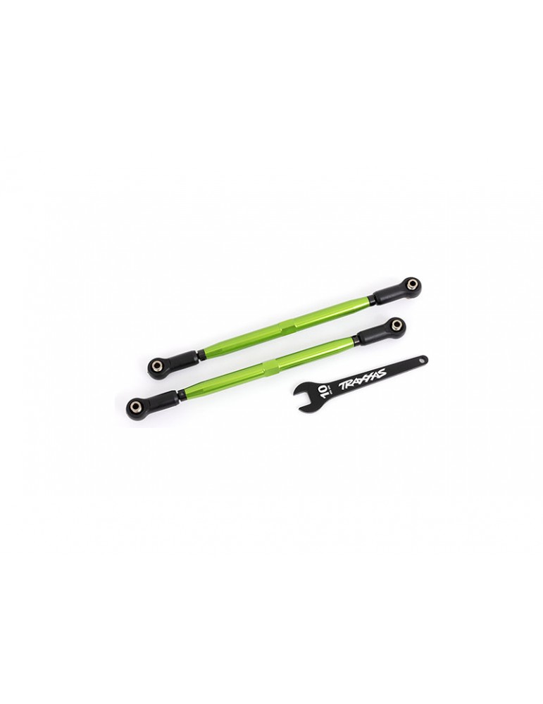 Traxxas Toe links, front (TUBES green-anodized, 6061-T6 aluminum) (2) (for 7895)