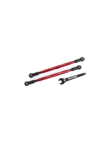 Traxxas Toe links, front (TUBES red-anodized, 6061-T6 aluminum) (2) (for 7895)