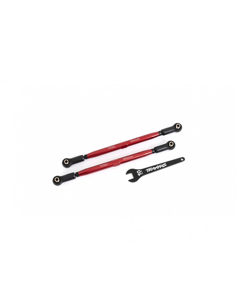 Traxxas Toe links, front (TUBES red-anodized, 6061-T6 aluminum) (2) (for 7895)