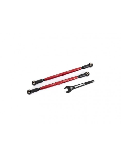 Traxxas Toe links, front (TUBES red-anodized, 6061-T6 aluminum) (2) (for 7895)