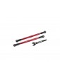 Traxxas Toe links, front (TUBES red-anodized, 6061-T6 aluminum) (2) (for 7895)
