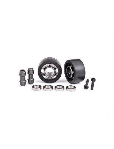 Traxxas Wheels, wheelie bar, aluminum (dark titanium-anodized) (2)