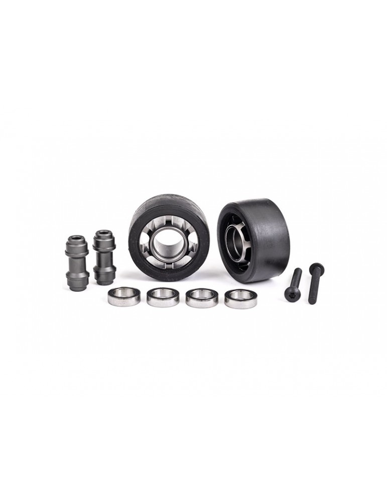 Traxxas Wheels, wheelie bar, aluminum (dark titanium-anodized) (2)