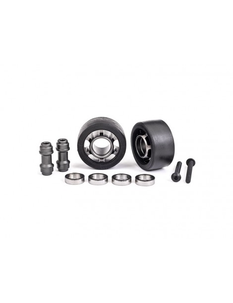 Traxxas Wheels, wheelie bar, aluminum (dark titanium-anodized) (2)