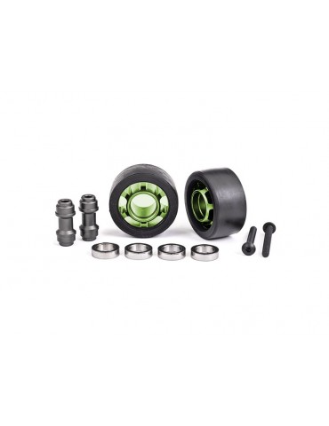 Traxxas Wheels, wheelie bar, aluminum (green-anodized) (2)