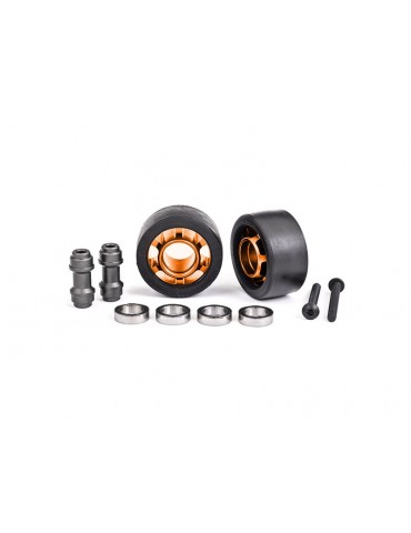Traxxas Wheels, wheelie bar, aluminum (orange-anodized) (2)