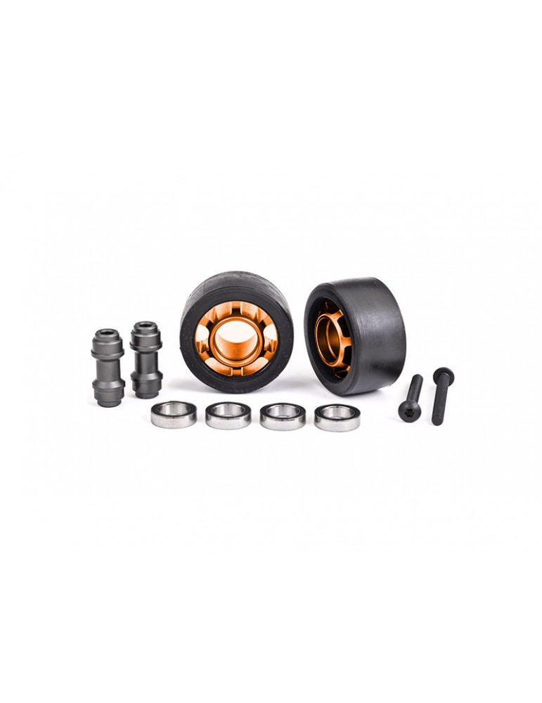 Traxxas Wheels, wheelie bar, aluminum (orange-anodized) (2)