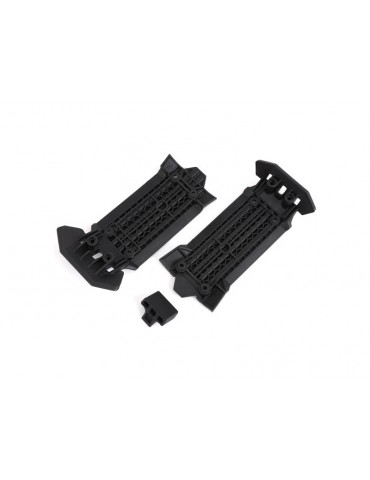 Traxxas Skid plate, front (1), rear (1)/ rubber impact cushion (1)