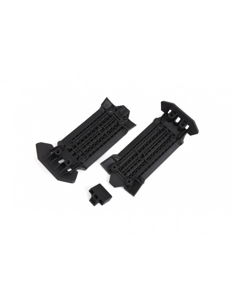 Traxxas Skid plate, front (1), rear (1)/ rubber impact cushion (1)