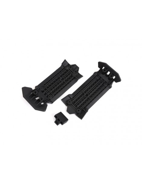 Traxxas Skid plate, front (1), rear (1)/ rubber impact cushion (1)