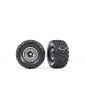 Traxxas Tires and wheels 3.8", black wheels, gray wheel covers, Sledgehammer tires (2)