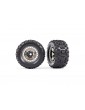 Traxxas Tires and wheels 3.8", black chrome wheels w/ covers, Sledgehammer tires (2)