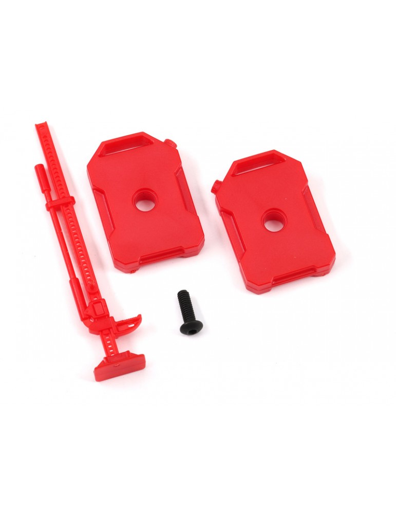 Traxxas Fuel canisters/ jack (red) (fits 9712 body)