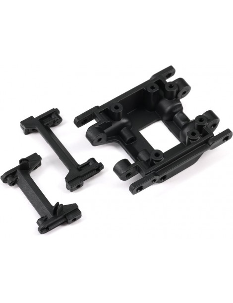 Traxxas Skidplate, center/ bumper mount, front/ bumper mount, rear