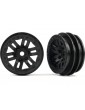 Traxxas Wheels 1.0", twin spoke (black) (2)
