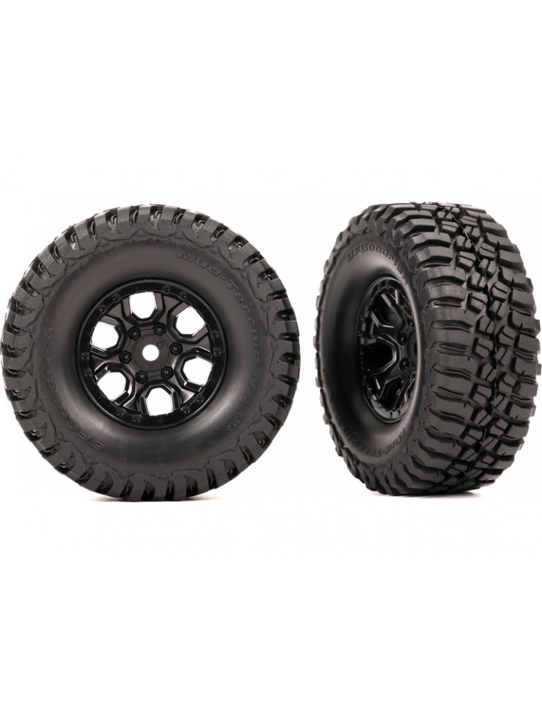 Traxxas Tires & wheels 1.0", black wheels, BFGoodrich Mud-Terrain T/A KM3 tires (2)