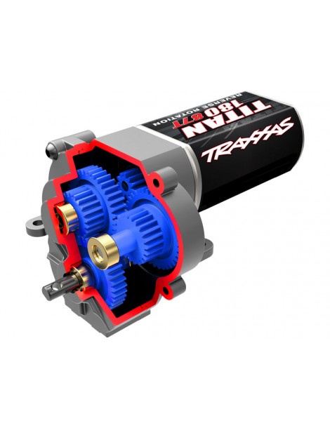 Traxxas Transmission, complete (speed gearing) (9.7:1 reduction ratio) (includes Titan 87T motor)