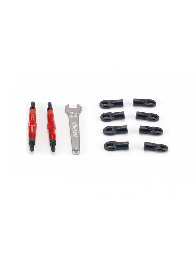 Traxxas Toe links, Slayer (Tubes 7075-T6 aluminum, red) (74mm) (2)