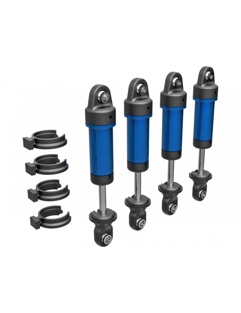 Traxxas Shocks, GTM, aluminum (blue-anodized) (fully assembled w/o springs) (4)