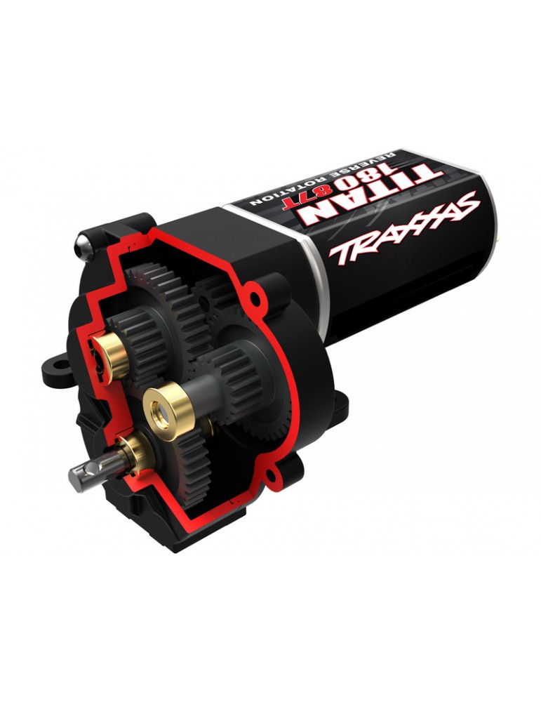 Traxxas Transmission, complete (high range (trail) gearing) (16.6:1 reduction ratio) (includes Titan