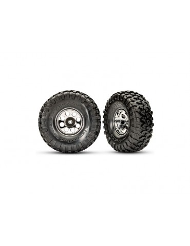 Traxxas Tires and wheels 2.2", classic chrome wheels, Canyon Trail tires (2) (requires 8255A)