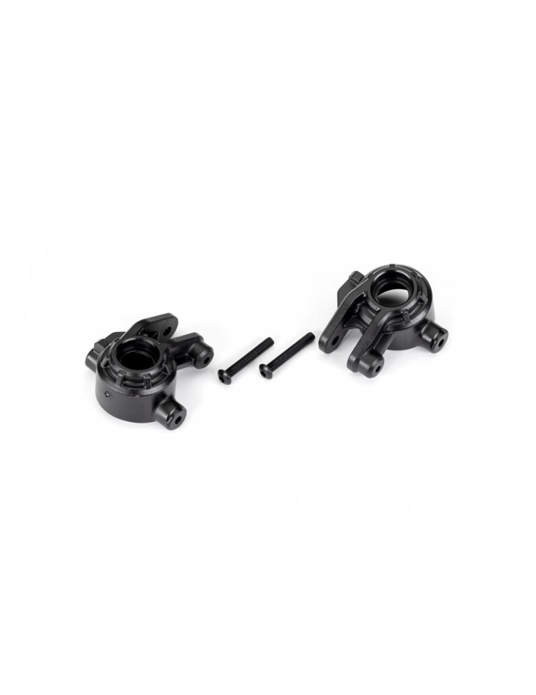 Traxxas Steering blocks, extreme heavy duty, black (left & right) (for use with 9080)