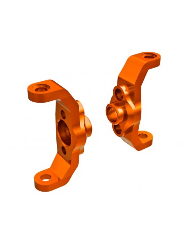 Traxxas Caster blocks, 6061-T6 aluminum (orange-anodized) (left & right)