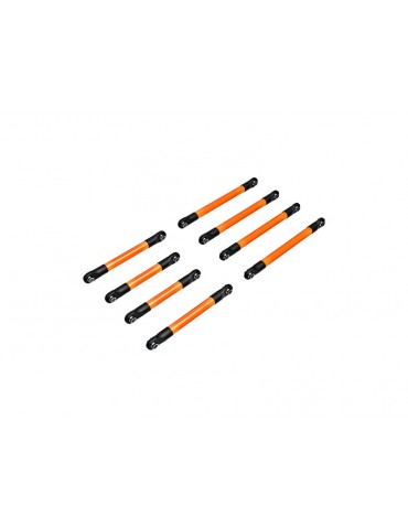 Traxxas Suspension link set, 6061-T6 aluminum (orange-anodized)