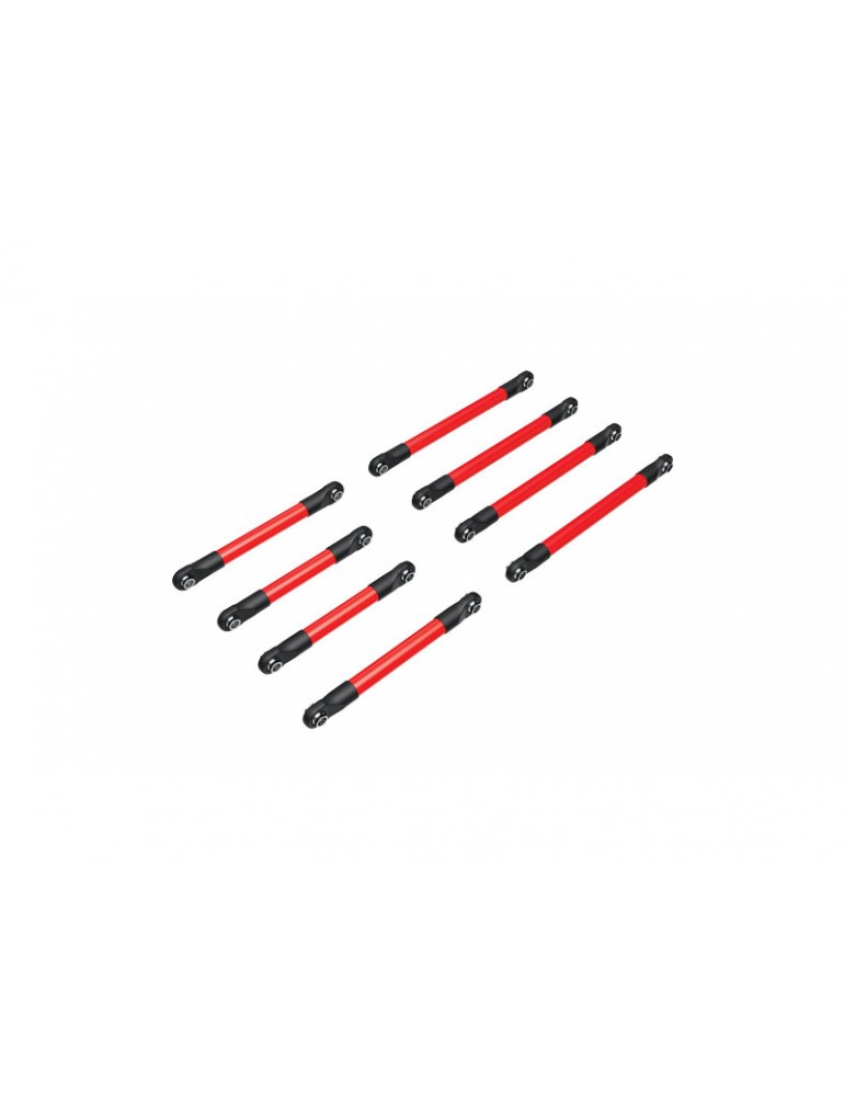 Traxxas Suspension link set, 6061-T6 aluminum (red-anodized)