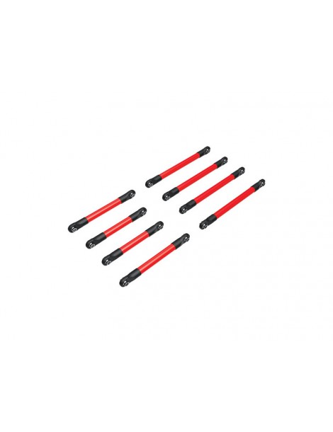 Traxxas Suspension link set, 6061-T6 aluminum (red-anodized)