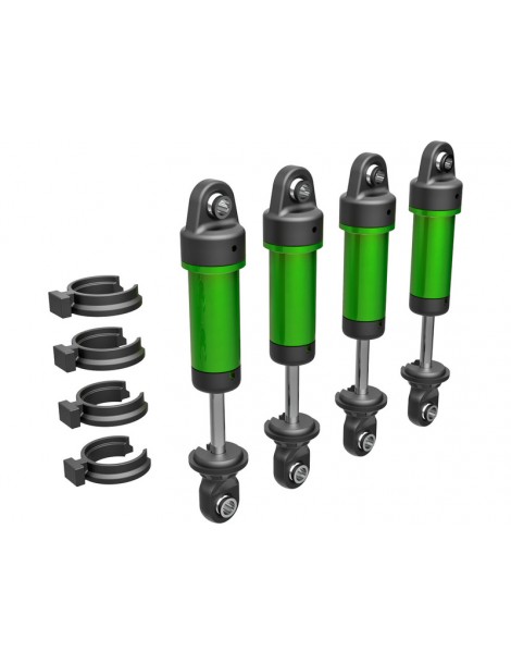 Traxxas Shocks, GTM, aluminum (green-anodized) (fully assembled w/o springs) (4)