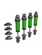 Traxxas Shocks, GTM, aluminum (green-anodized) (fully assembled w/o springs) (4)
