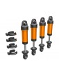 Traxxas Shocks, GTM, aluminum (orange-anodized) (fully assembled w/o springs) (4)