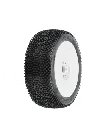 Pro-Line Wheels 3.3", Hex Shot S3 Buggy Tire, H17 White Wheel (2)