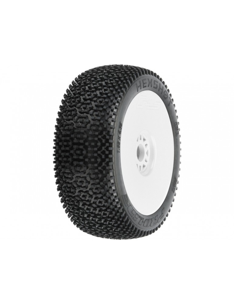 Pro-Line Wheels 3.3", Hex Shot S3 Buggy Tire, H17 White Wheel (2)