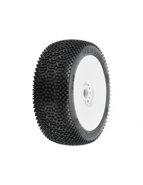 Pro-Line Wheels 3.3", Hex Shot S3 Buggy Tire, H17 White Wheel (2)