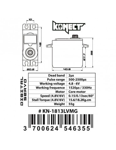 KONECT 18 kg Digital servo (18kg-0,13s/60 )
