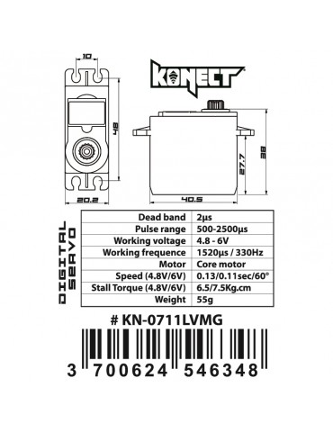 KONECT 7 kg Digital servo (7kg-0,11s/60 )