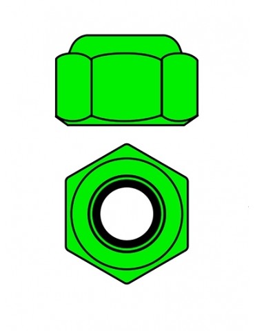 Team Corally - Aluminium Nylstop Nut - M2 - Green - 10 pcs