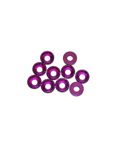 4mm Alu Washer Purple, 10 Pcs.