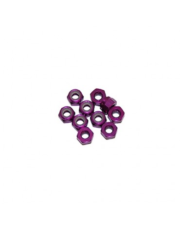 M4/4mm Alu Nylon Lock Nuts Purple, 10 Pcs.